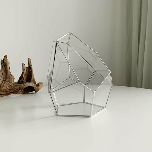 Флорариум геометрический Айсберг Severinside 20 см серебристый