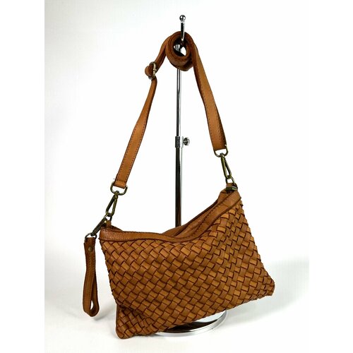 фото Сумка клатч vera pelle v6802, фактура матовая, коричневый, оранжевый