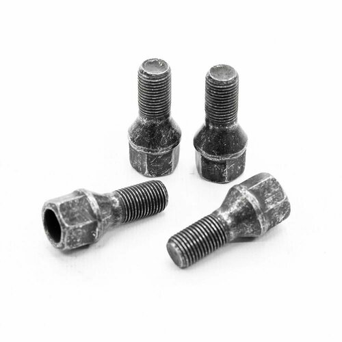 Болты для колес М12x1.25x23 (ключ 17) на ВАЗ-2108-12; Лада Калина, Приора, Гранта / 210803101040108, под штампованные диски, 4 шт.