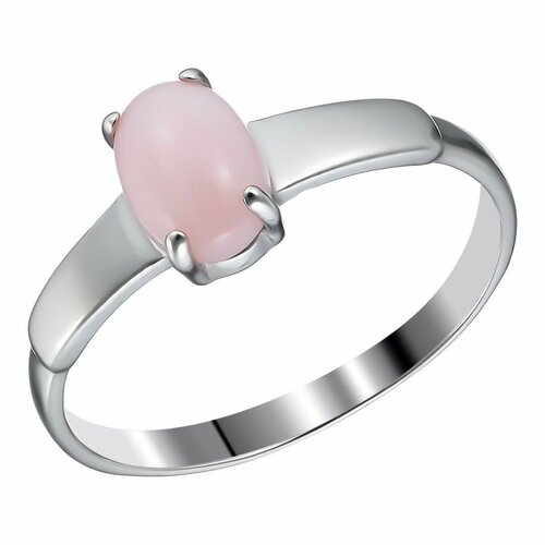 фото Перстень серебряное кольцо 925 пробы с опалом, серебро, 925 проба, родирование, опал, размер 18, серебряный, розовый uvi ювелирочка