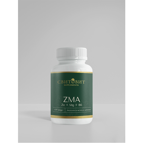 ZMA+ Zn+Mg+B6. Бустер тестостерона, ЗМА, цинк магний В6, 40 порций, 120 капсул / Дата изготовления: 19.06.2023 г.