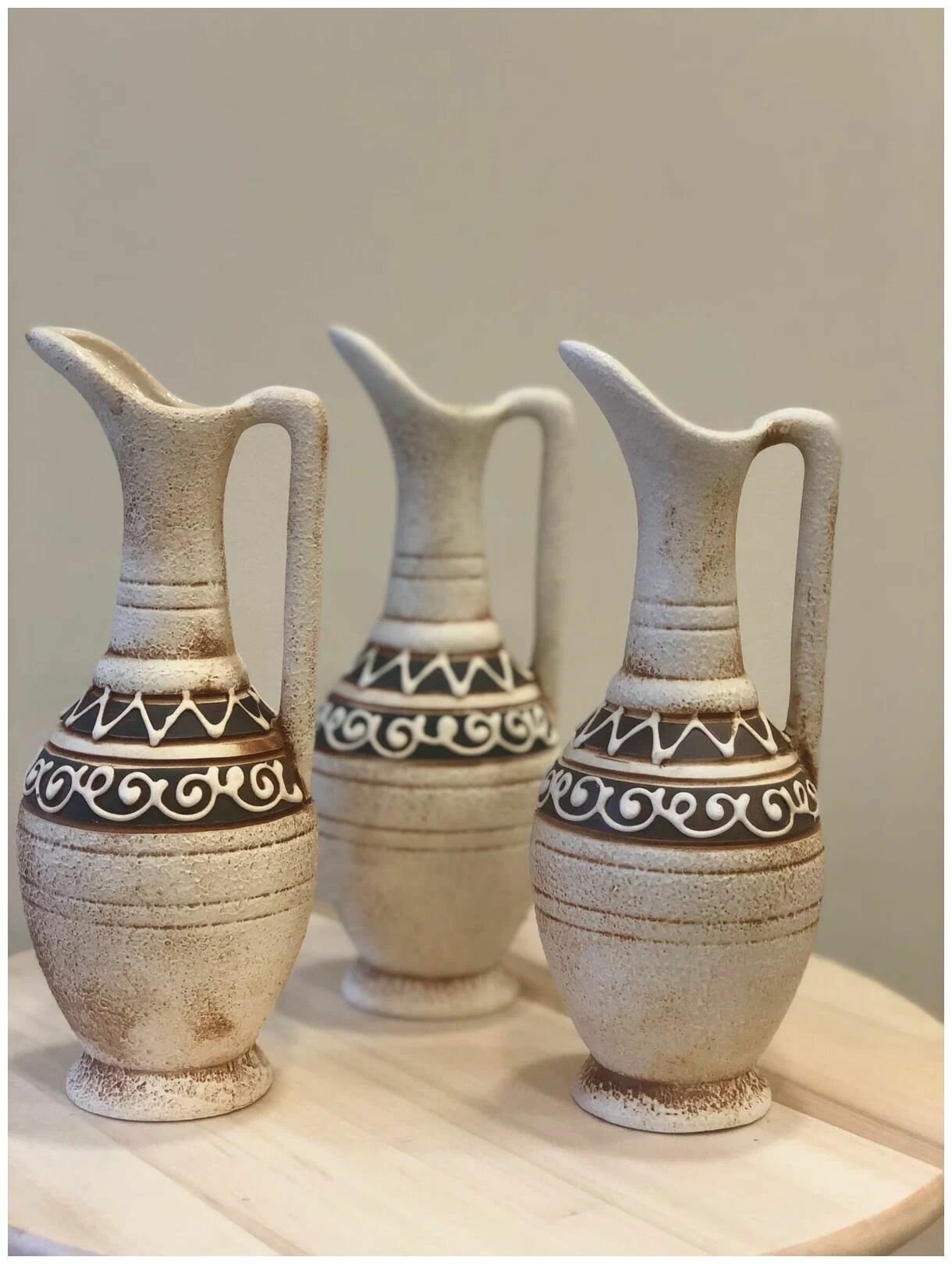 фото Ваза кувшин ручной работы, 25 см, красивая ваза для цветов, оригинальный подарок