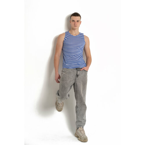 фото Футболка evgenia kutyova, размер 52, синий, белый