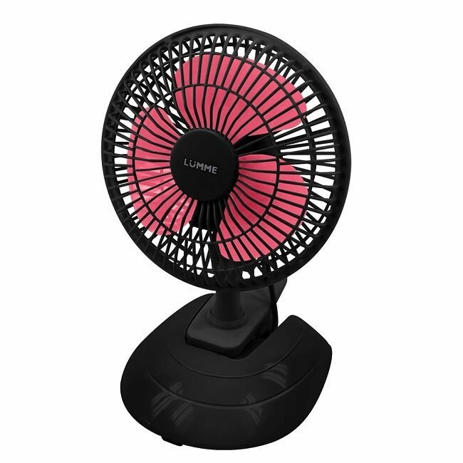фото Вентилятор настольный и прищепка LUMME LU-109, диаметр 15 см, 20 Вт, красный