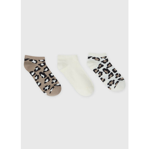 Носки O'STIN, 3 пары, размер 39-41, белый носки короткие с ярким цветным принтом 3 пары унисекс