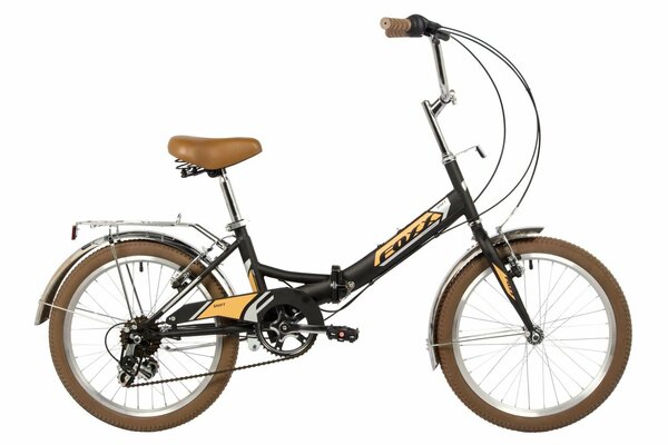 Велосипед Foxx Shift 6. V 20" (2024) (Велосипед FOXX 20" складной, SHIFT, чёрный, 6-скор, Shimano RS35/TY21, двойной обод, багажник)