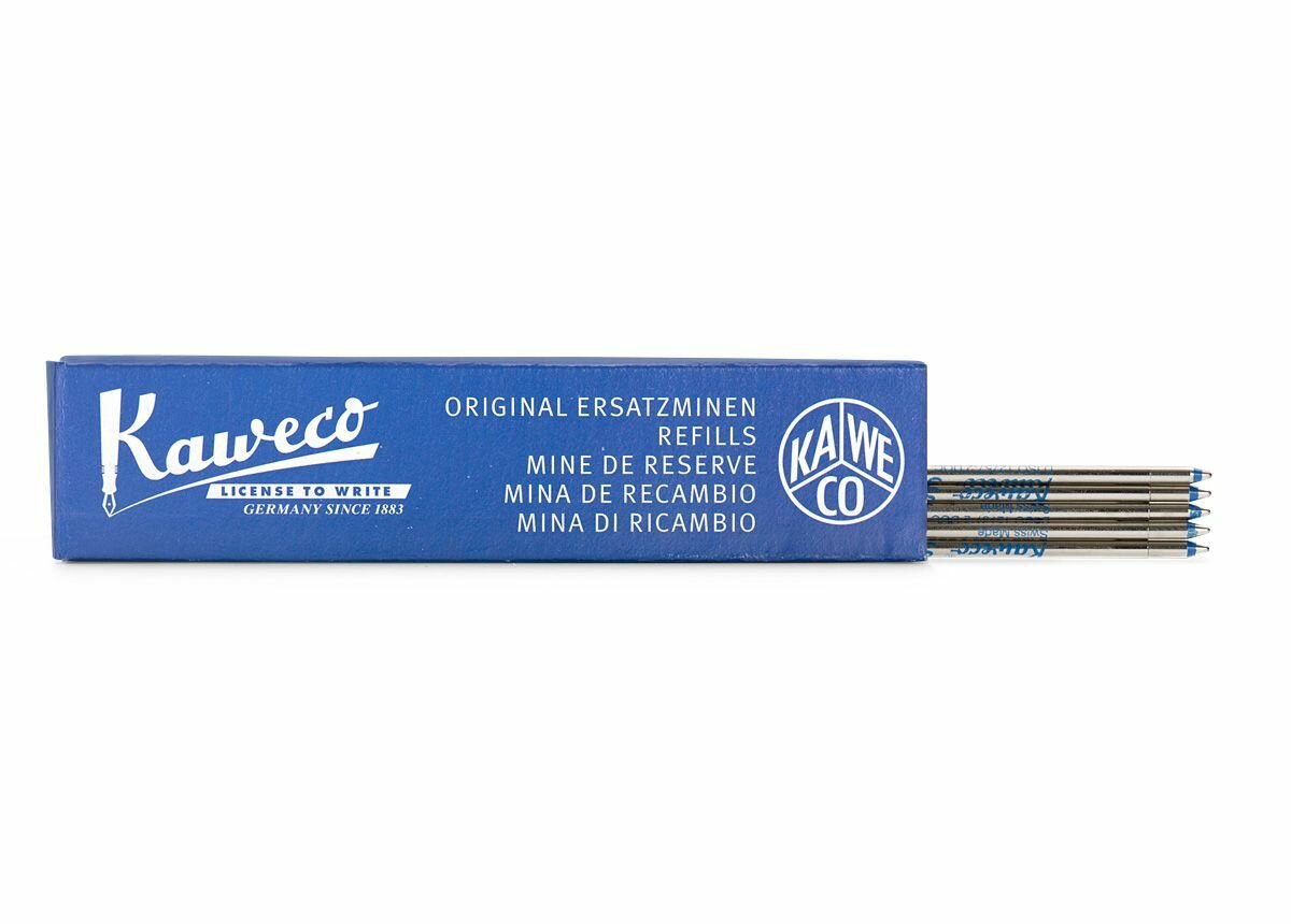 Набор стержней для шариковых ручек KAWECO D1 5 шт 0.8мм синий
