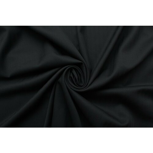 Ткань костюмная жаккард Giorgio Armani чёрная в продольную жаккардовую ёлочку-полосу, ш154см, 0,5 м
