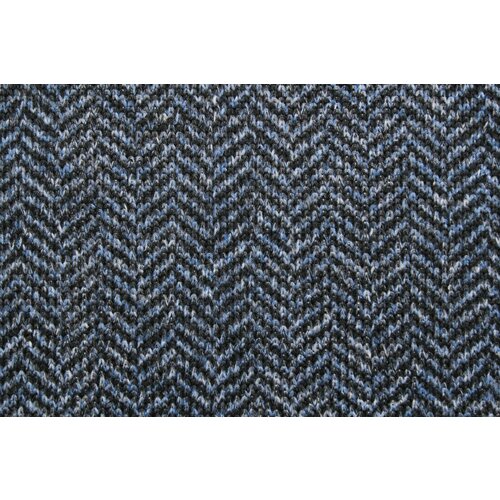 Ткань Джерси на флисе Nino чёрно-синяя ёлочка, 470 г/пм, ш150см, 0,5 м