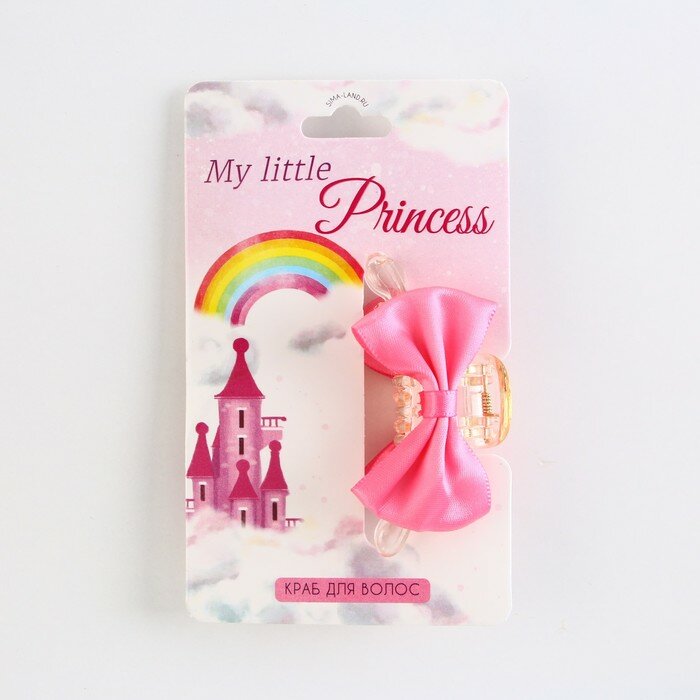 Краб для волос с текстильным декором My little princess 5 х 5 х 2.9 см