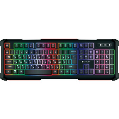 Клавиатура Оклик 717G BLACK DEATH черныйсерый USB Multimedia for gamer LED 476395 175900₽