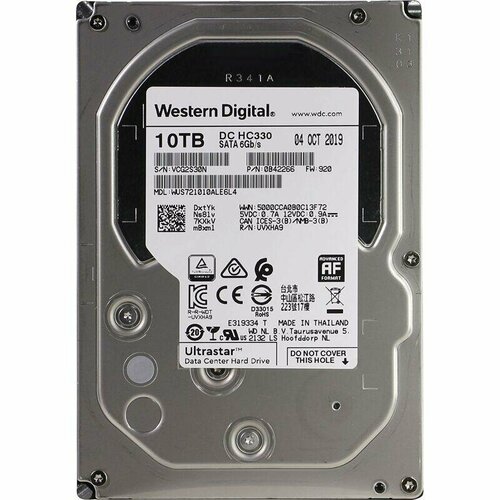 Жесткий диск Western Digital Ultrastar DC HC330 10Tb (WUS721010ALE6L4) жесткие диски 3 5 wd жесткий диск wd original sata iii 10tb 0f27606 huh721010ale604 ultrastar dc hc510 7200rpm 256mb 3 5