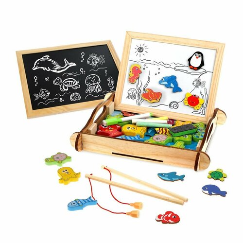 Бизи-чемоданчик Рыбалка доска для рисования меловая доска 1458₽