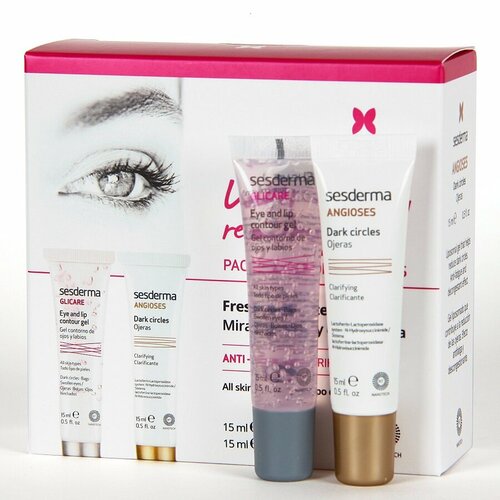 SesDerma KIT Anti-dark circles (ANGIOSES + GLICARE) – Набор от темных кругов вокруг глаз (Гель для век от темных кругов + Гель-контур для зоны вокруг глаз и губ), 15 мл + 15 мл