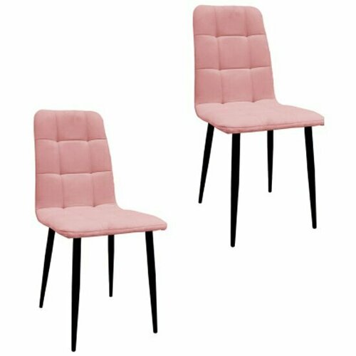 Комплект стульев M-group леон Классика чёрный, пудровый (2 шт)