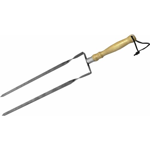 Шампур двойной 65 см, с деревянной ручкой шампур с деревянной ручкой союзгриль 65 см