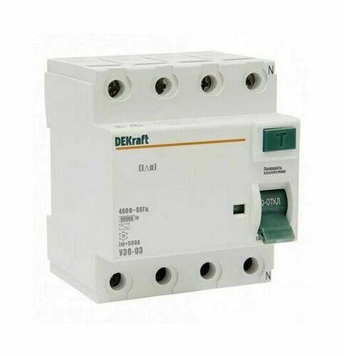 фото УЗО Dekraft УЗО-03 40А 300 мА 4P тип АС 6 кА компактный (14094DEK)