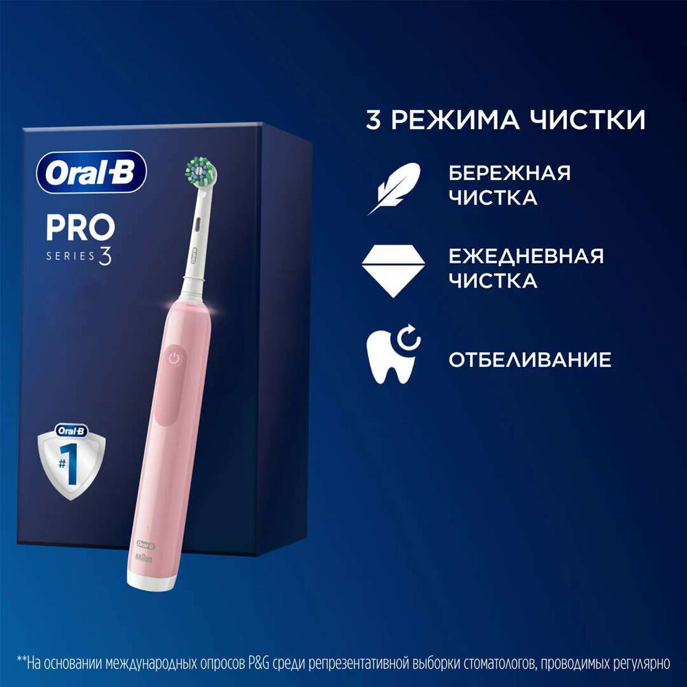 Электрическая зубная щетка ORAL-B Pro 3/D505.513.3X, цвет: розовый - фото №19