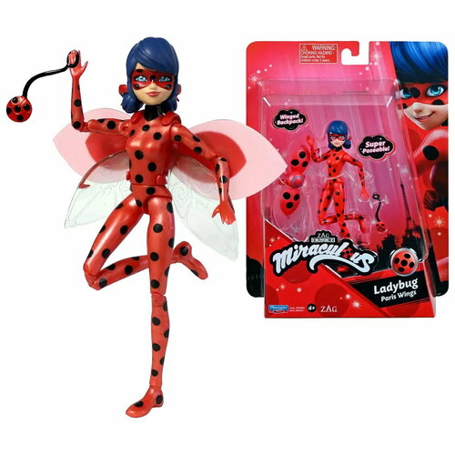 фото Кукла playmates toys miraculous ladybug paris wings, 12 см, 50401 разноцветный