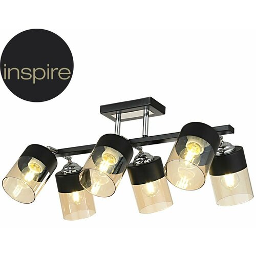 Люстра потолочная Inspire Amber 6 ламп 18 м цвет черный