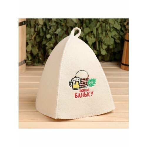 Шапка для бани с вышивкой 