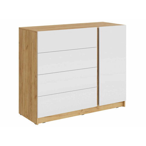 Комод стиль МК Лион Дуб Крафт золотой Белый глянец 18300₽