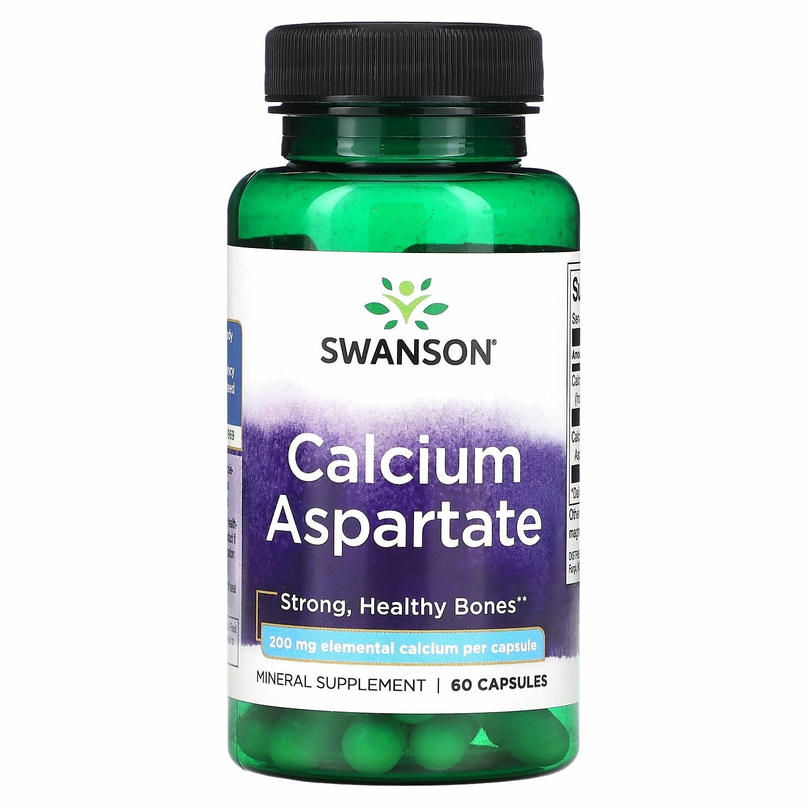 Swanson Calcium Aspartate, 200 мг, 60 капсул