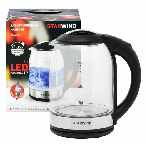 Электрочайник стеклянный Starwind SKG2051 126100₽