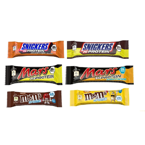 Набор протеиновых батончиков Snickers, Mars, M&M's (6 шт) 300 г. шоколадные батончики snickers minis 180г 10шт 18г mars