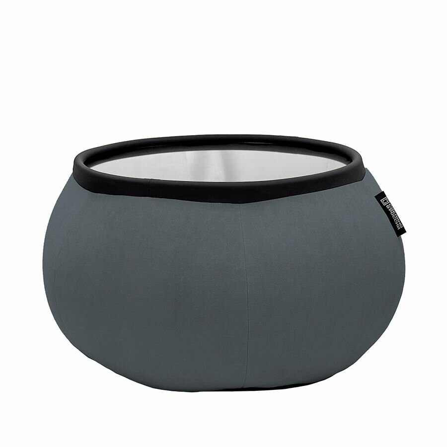 Бескаркасный столик пуф aLounge - Versa Table - Luscious Grey (велюр, темно-серый) - современная лаунж мебель в гостиную, спальню, на балкон