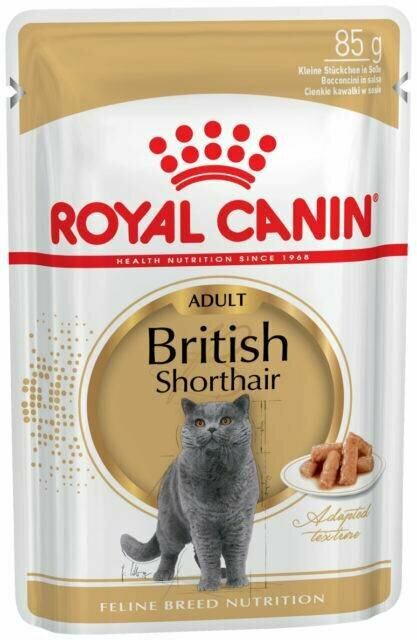 Влажный корм для кошек Royal Canin для британских короткошерстных (кусочки в соусе) 85г