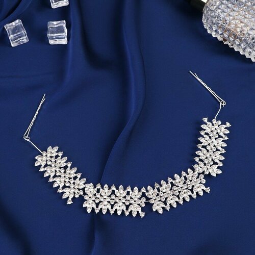 Аксессуар для волос Холли цветник 22 см серебро 956₽