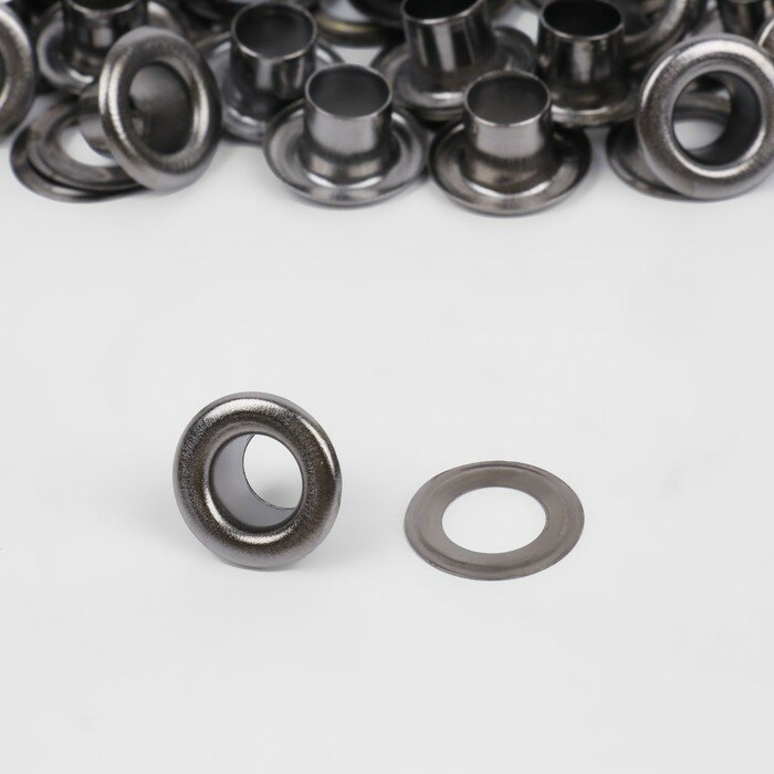 Люверс, d = 6 мм, цвет чёрный никель, 100 штук