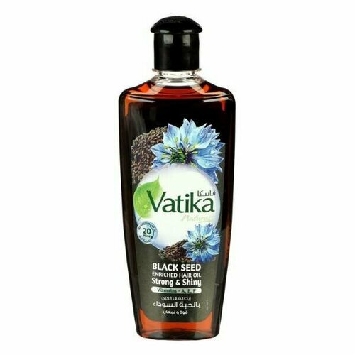 Vatika BLACK SEED Enriched Hair Oil, Dabur (Ватика черный тмин Масло для волос, сила и сияние, Дабур), 200 мл.