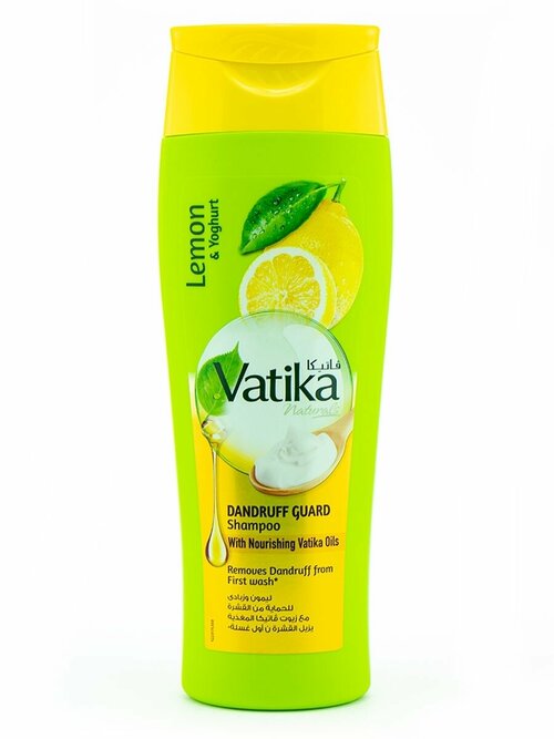 Vatika LEMON AND YOGHURT Dandruff Guard Shampoo, Dabur (Ватика лимон И йогурт Шампунь от перхоти, Дабур), 200 мл.