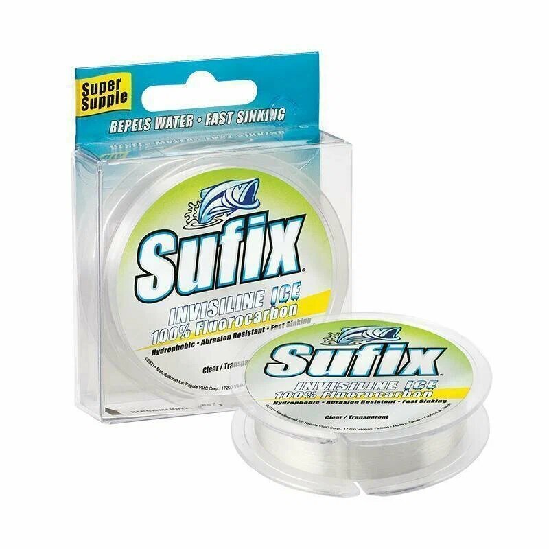 Флюорокарбоновая леска Sufix Invisiline Ice Fluorocarbon d=0.18 мм, 50 м, 2.5 кг, прозрачный, 1 шт.