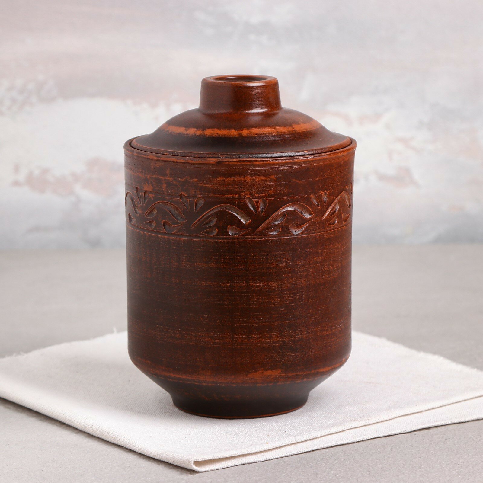 фото Бочонок для специй "Универсальный", красная глина, 1 л, декор микс