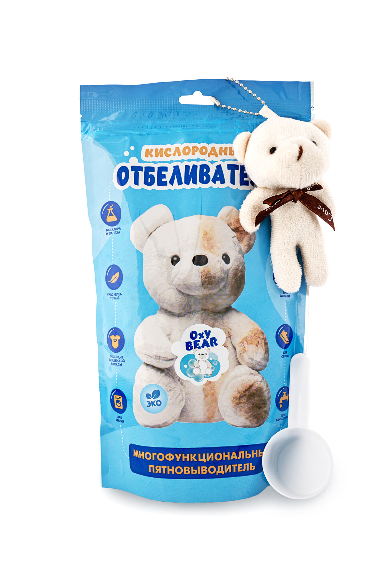 OxyBEAR кислородный пятновыводитель отбеливатель 1кг универсальное средство для цветного и белого белья бытовая химия для дома для ковров мебели