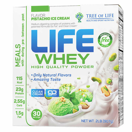 Сывороточный протеин для набора массы, казеин Лайф Вей, Life Whey Protein 2LB 