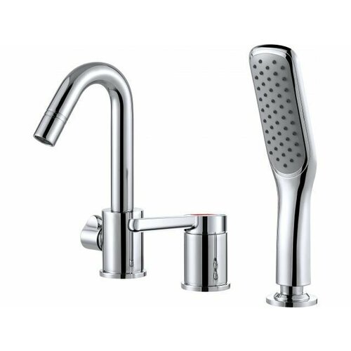 Смеситель для ванны с душем на борт A-FIVE Lotus D35 хром (А5-0549)