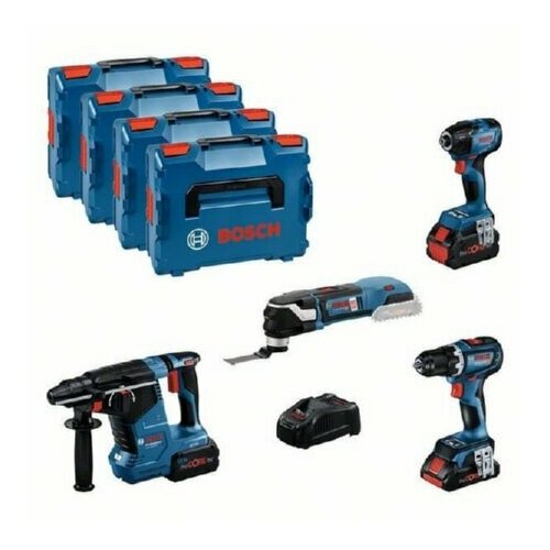 Combo Kit 4 набора инструментов 18В - Набор электроинструментов с зарядной станцией 0615990N34 Bosch Power Tools 4059952687407 339069₽
