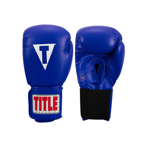 Боксерские перчатки TITLE Leather Elastic Training Gloves 2.0 Blue (16 унций)