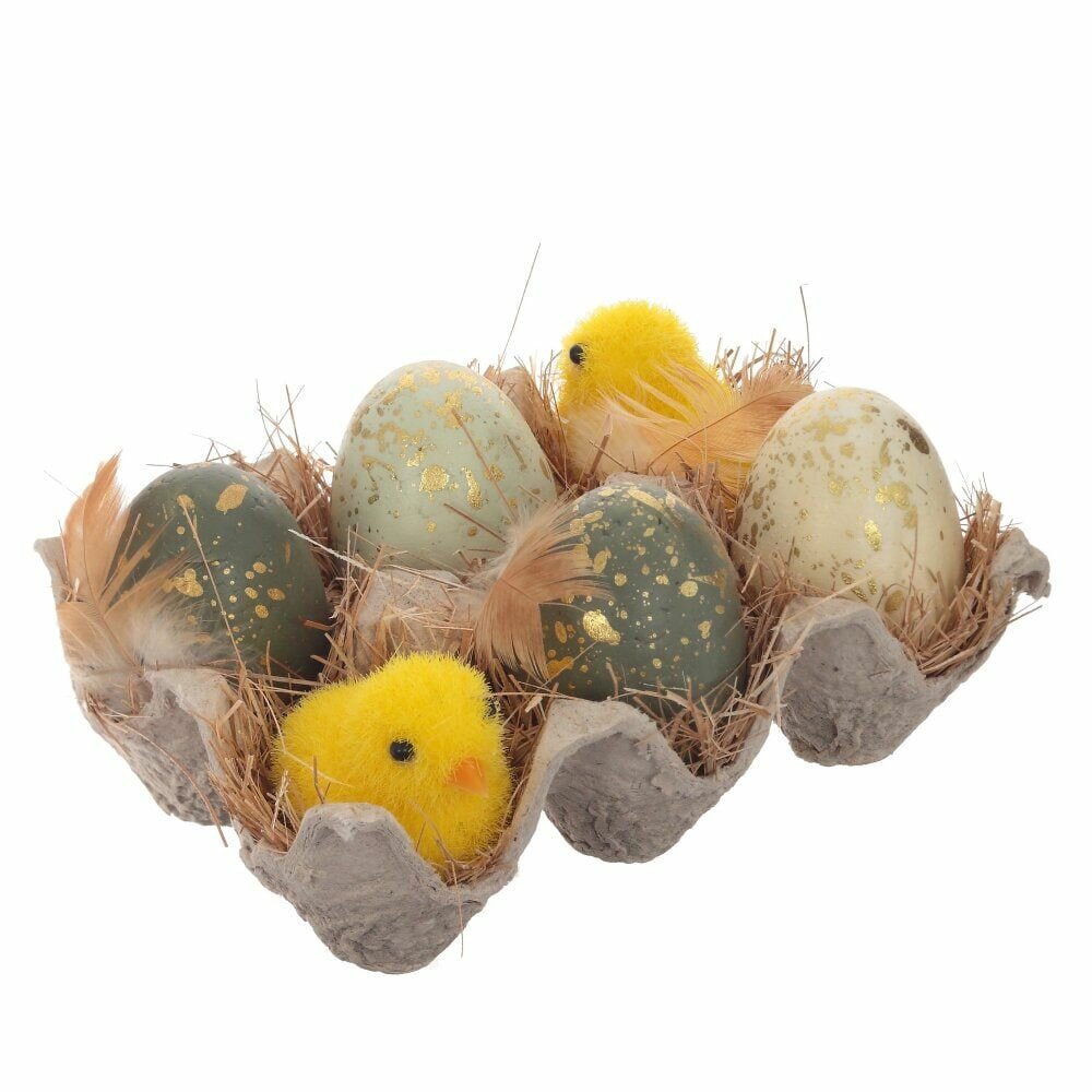 Пасхальные украшения и декор набор декоративных пасхальных яиц с цыплятами
