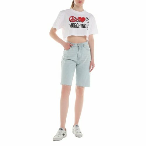 топ moschino jeans размер xs синий Топ MOSCHINO JEANS, размер XS, белый