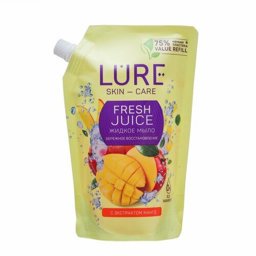 lure жидкое мыло с экстрактом ягод 380мл 2 шт Жидкое мыло LURE Fresh Juice с экстрактом манго дой-пак, 380 мл