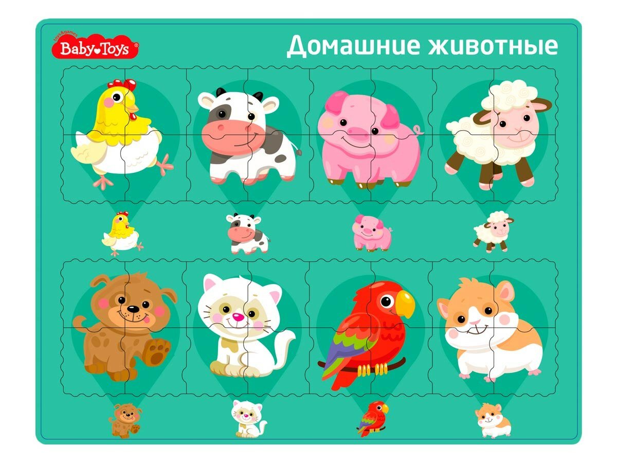 Пазл планшетный Домашние животные Baby Toys - Десятое королевство [05237ДК]