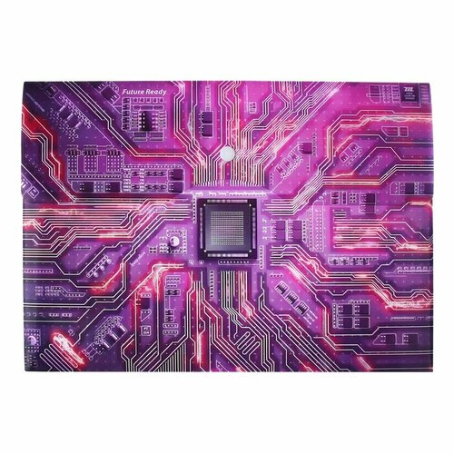 Папка-конверт на кнопке А4 350 мкр Чип фиолетовая 266₽