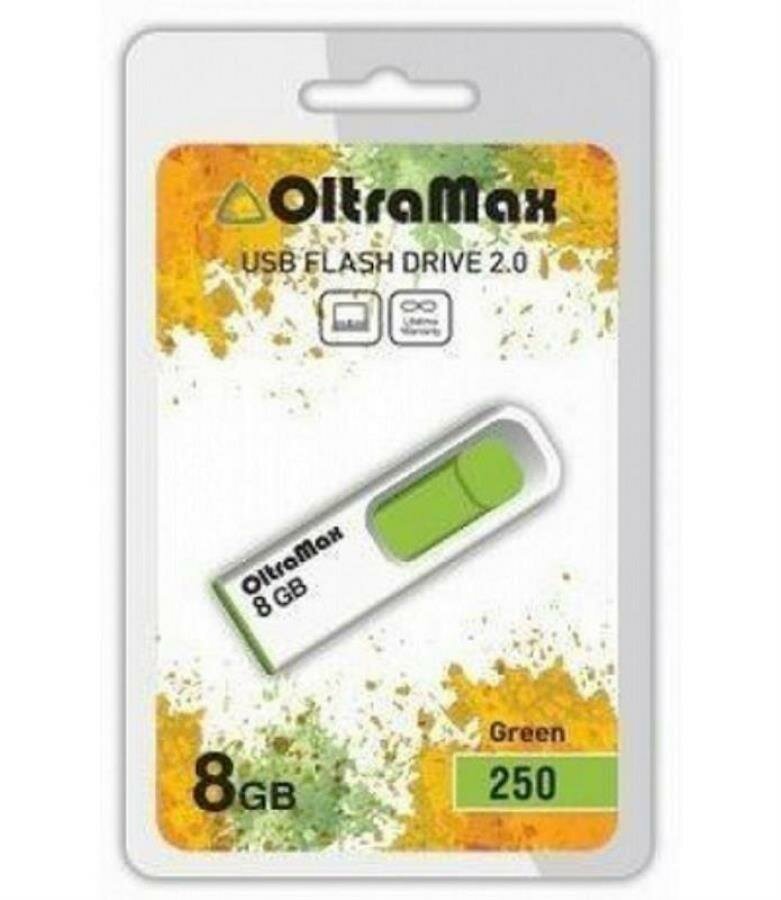 Память USB 8Gb OltraMax 250 зеленый (OM8GB250-Green)