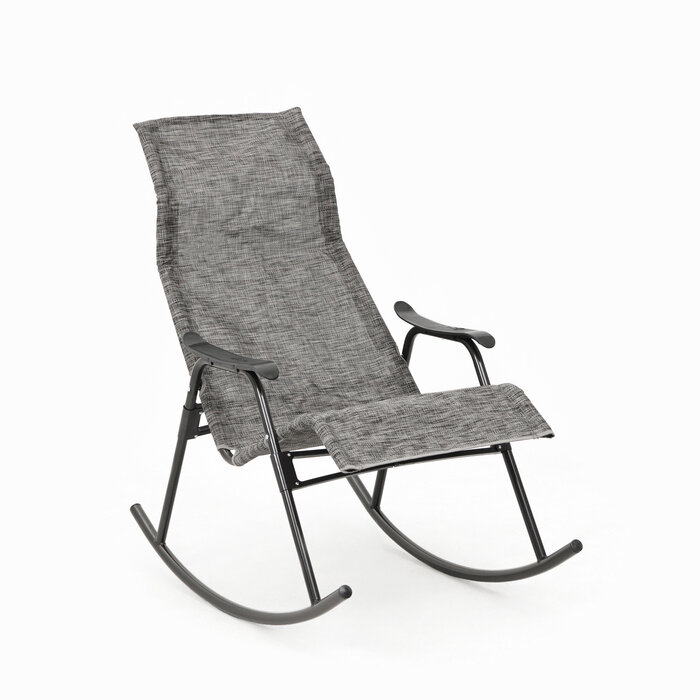 Кресло-качалка садовое "Нарочь", 110 х 62 х 94 см, каркас черный, сиденье серое Olsa 10516537 .