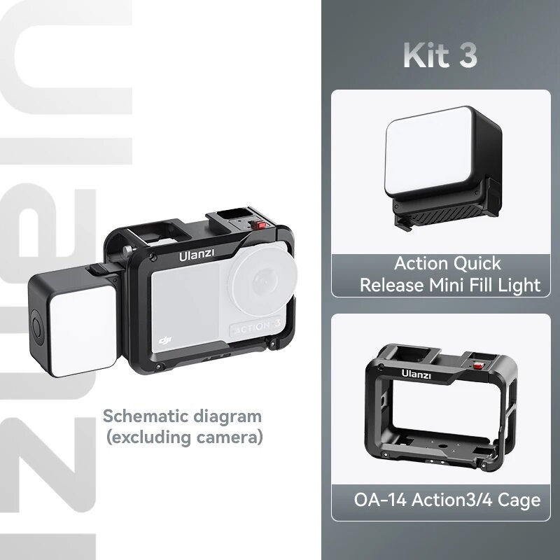 фото Ulanzi LM18 IPX5 Водонепроницаемая подводная светодиодная видеосъемка светильник 5600K для DJI Osmo Action 4/3 и карманные аксессуары для экшн-камеры 3